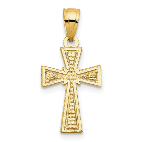 10KT Yellow Gold 20X11MM Cross Pendant. Chain Not Included