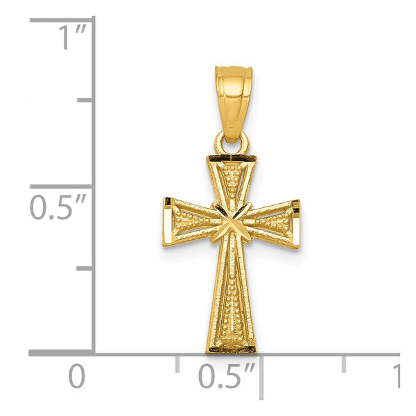 10KT Yellow Gold 20X11MM Cross Pendant. Chain Not Included