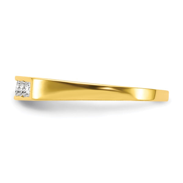 10KT Yellow Gold Cubic Zirconia Childrens Ring; Size 3