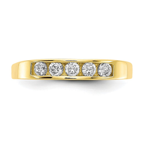 10KT Yellow Gold Cubic Zirconia Childrens Ring; Size 3