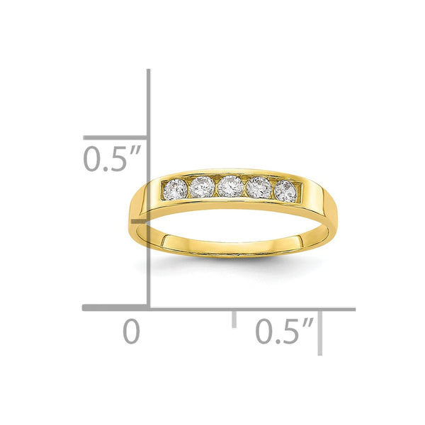 10KT Yellow Gold Cubic Zirconia Childrens Ring; Size 3