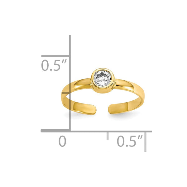 10KT Yellow Gold Cubic Zirconia 1MM Toe Ring