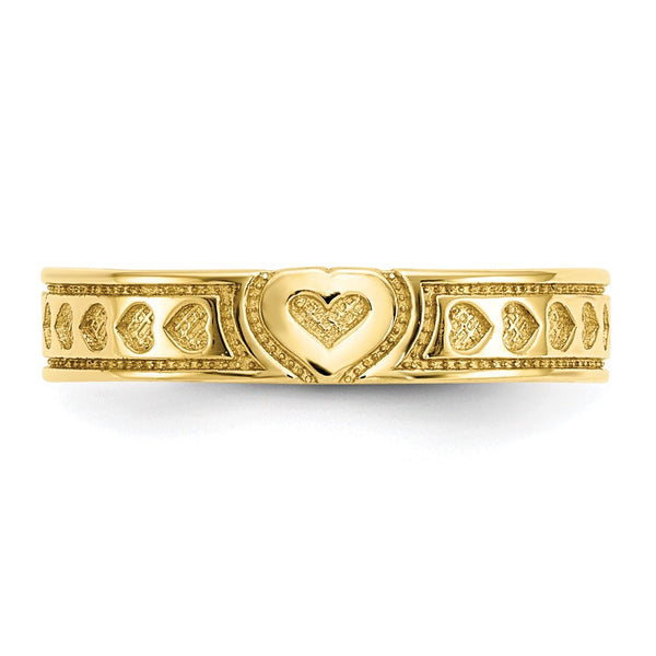 10KT Yellow Gold Heart Toe Ring