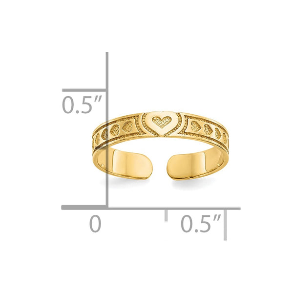 10KT Yellow Gold Heart Toe Ring