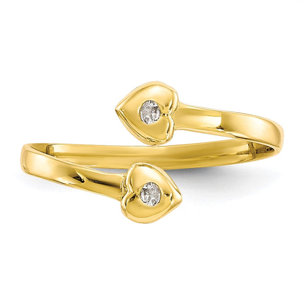 10KT Yellow Gold Cubic Zirconia 1MM Toe Ring