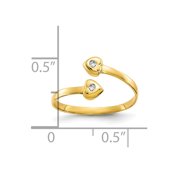 10KT Yellow Gold Cubic Zirconia 1MM Toe Ring