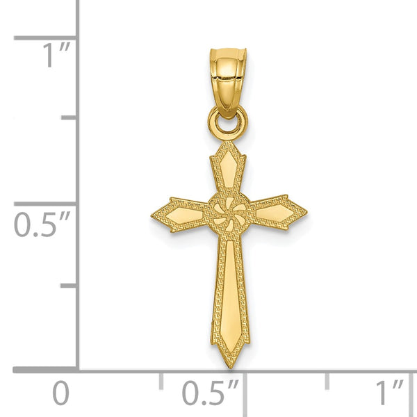 10KT Yellow Gold 25X12MM Cross Pendant. Chain Not Included