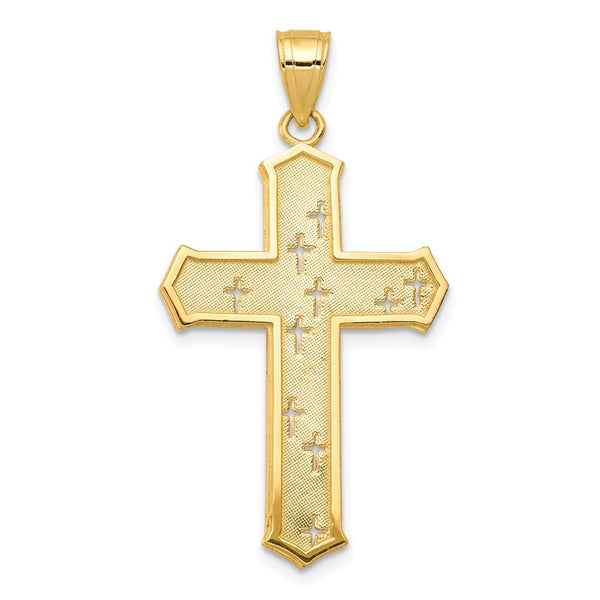 10KT Yellow Gold 35X21MM Cross Pendant. Chain Not Included