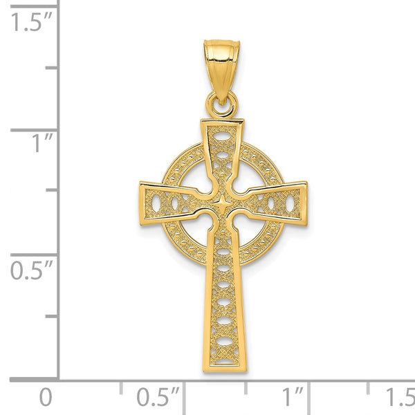 10KT Yellow Gold 34X17MM Cross Pendant. Chain Not Included