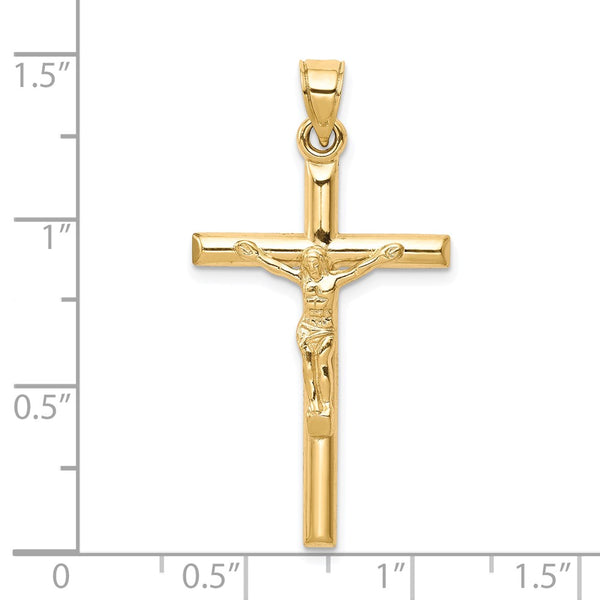 10KT Yellow Gold 32X19MM Crucifix Cross Pendant. Chain Not Included