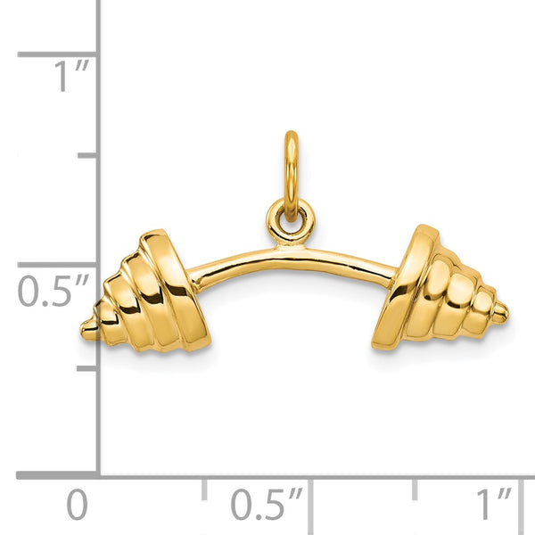 10KT Yellow Gold 15X26MM Barbell Charm