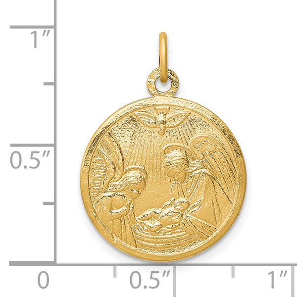 10KT Yellow Gold 25X19MM Baptism Charm. Chain not Included