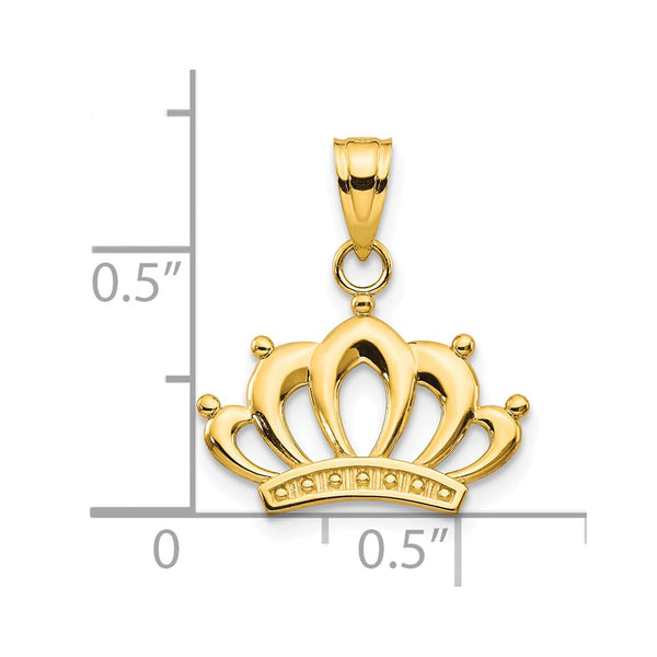 10KT Yellow Gold 15X19MM Crown Charm