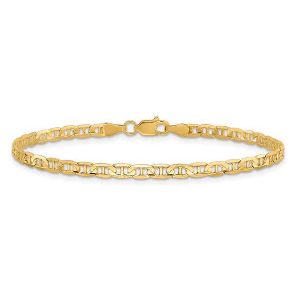 10KT Yellow Gold 7-inch 3MM Anchor Link Bracelet