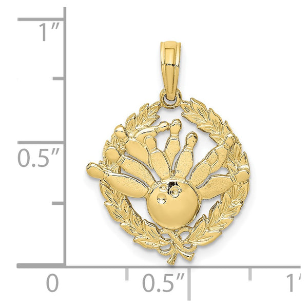 10KT Yellow Gold 18X70MM Bowling Charm