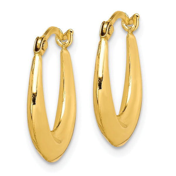 10KT Yellow Gold 15X12MM Hoop Earrings