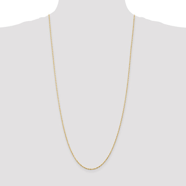 10KT Yellow Gold 30-inch 1.5MM Diamond-cut Rope Extra-Light Chain