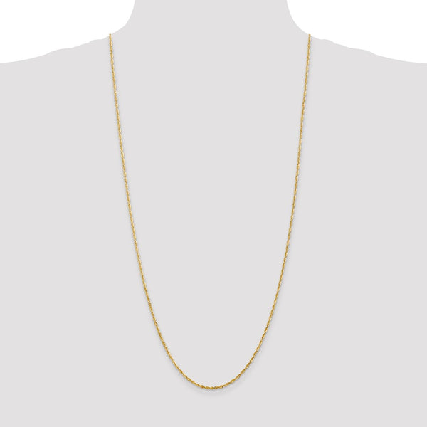 10KT Yellow Gold 30-inch 2MM Diamond-cut Rope Extra-Light Chain