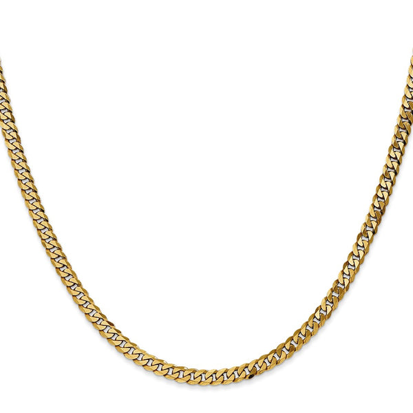 10KT Yellow Gold 20-inch 3.2MM Flat Beveled Curb Chain