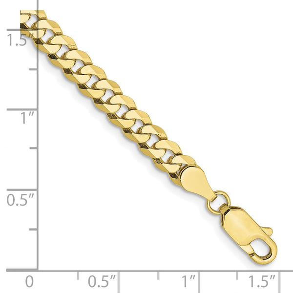 10KT Yellow Gold 8-inch 4.75MM Beveled Flat Curb Bracelet