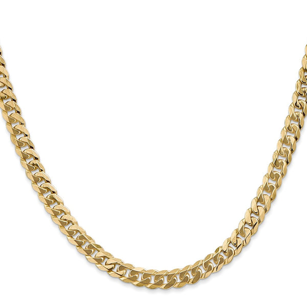 10KT Yellow Gold 18-inch 5.75MM Flat Beveled Curb Chain