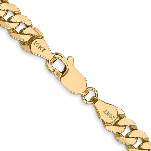 10KT Yellow Gold 18-inch 5.75MM Flat Beveled Curb Chain