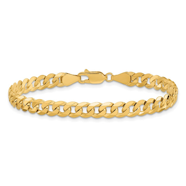 10KT Yellow Gold 8-inch 5.75MM Flat Beveled Curb Bracelet