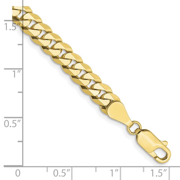 10KT Yellow Gold 8-inch 5.75MM Flat Beveled Curb Bracelet