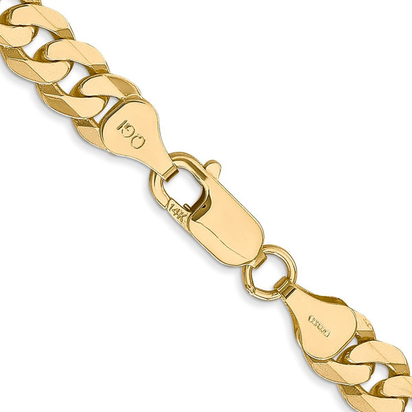 10KT Yellow Gold 22-inch 6.75MM Flat Beveled Curb Chain