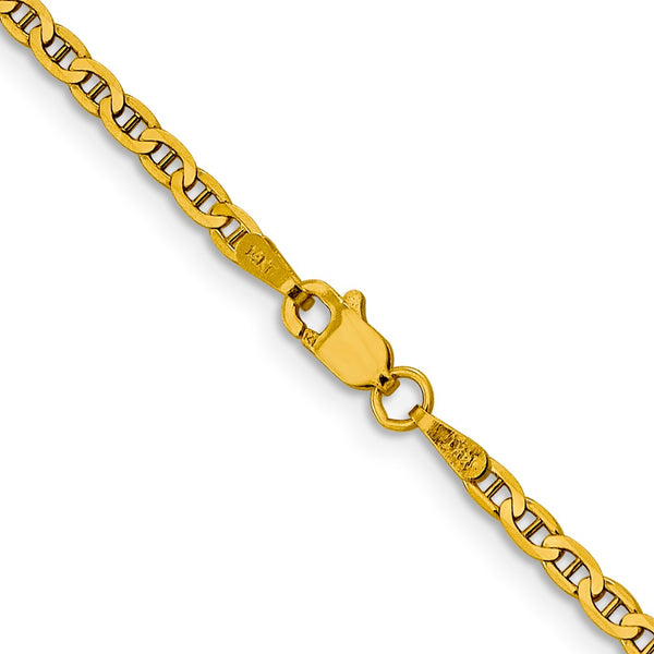 10KT Yellow Gold 16-inch 2.4MM Anchor Link Flat Chain