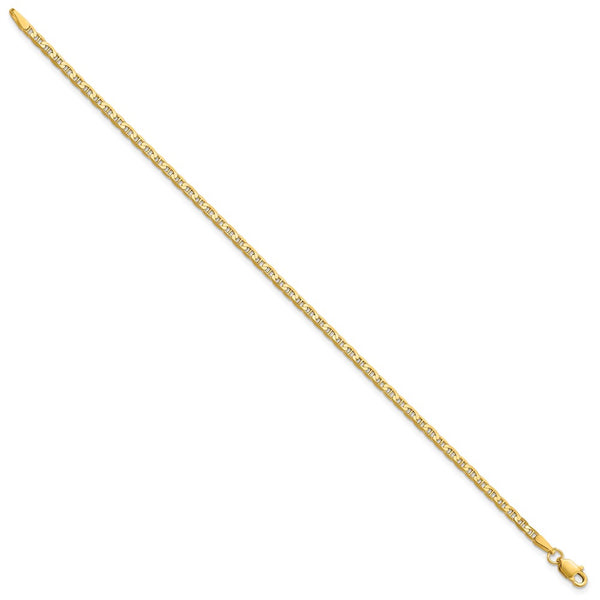 10KT Yellow Gold 7-inch 2.4MM Anchor Link Bracelet