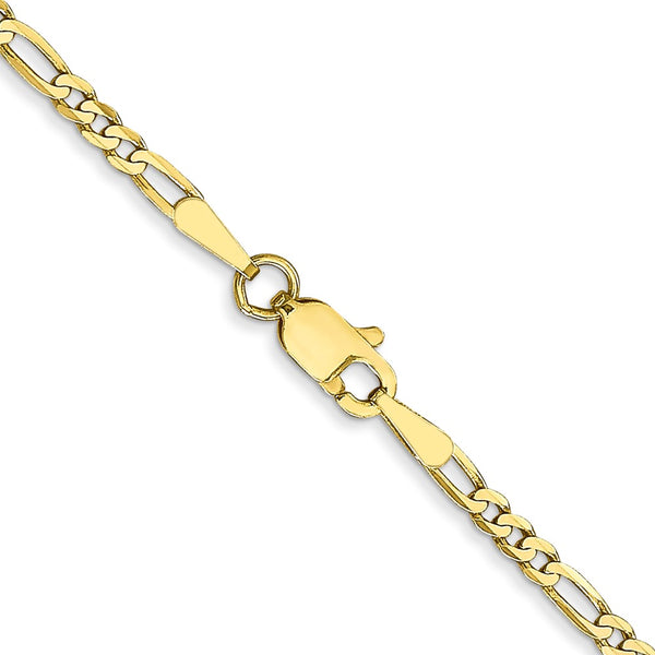 10KT Yellow Gold 18-inch 2.2MM Lobster Clasp Figaro Chain