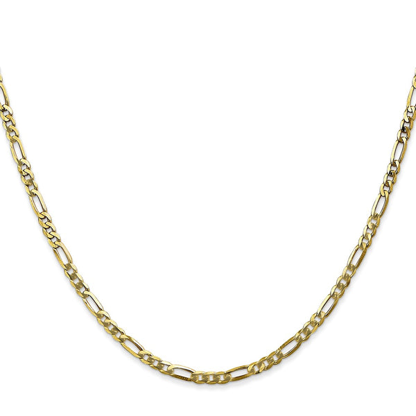 10KT Yellow Gold 30-inch 2.75MM Flat Figaro Chain