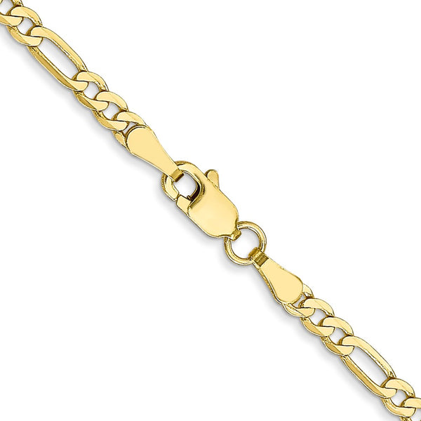 10KT Yellow Gold 30-inch 2.75MM Flat Figaro Chain