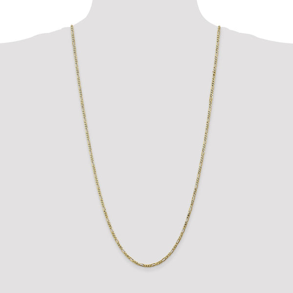 10KT Yellow Gold 30-inch 2.75MM Flat Figaro Chain