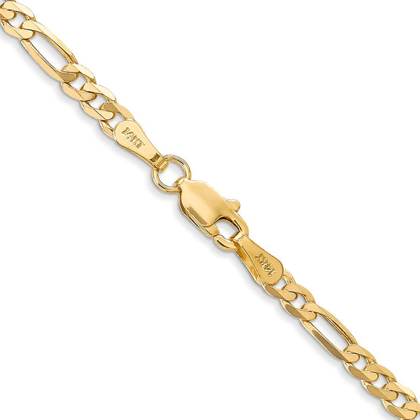 10KT Yellow Gold 16-inch 3MM Lobster Clasp Figaro Chain