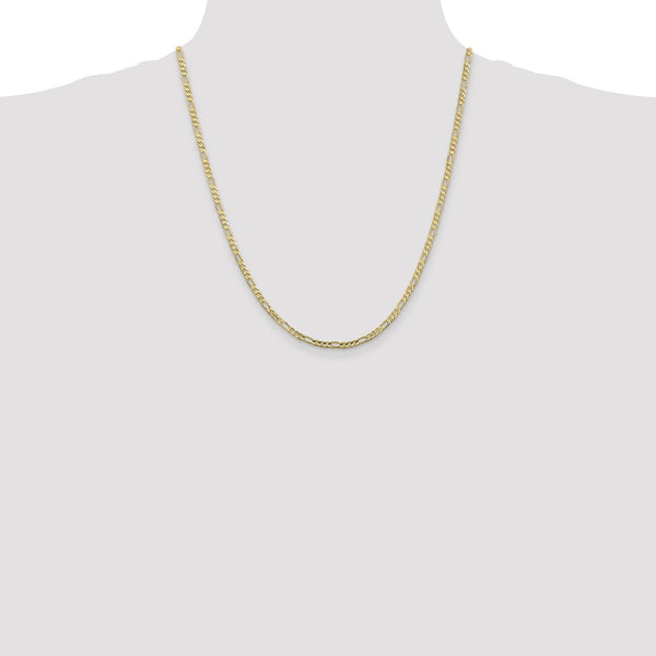 10KT Yellow Gold 22-inch 3MM Lobster Clasp Figaro Chain