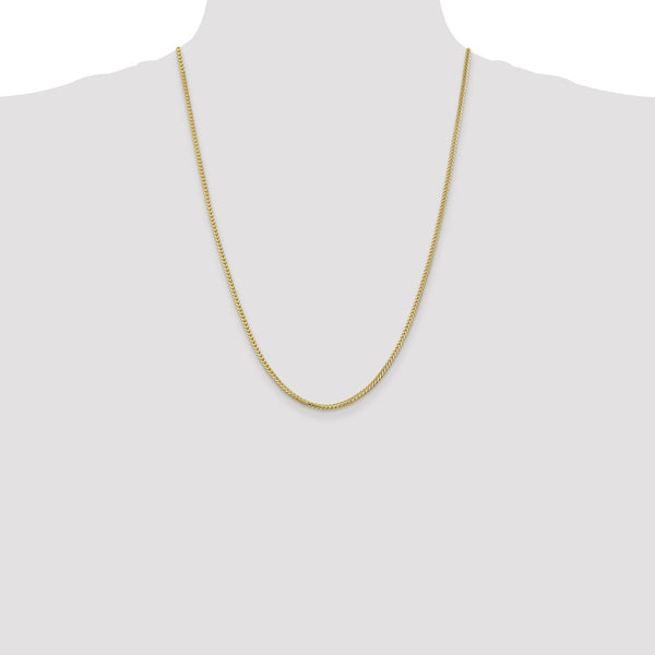 10KT Yellow Gold 24-inch 2MM Franco Chain