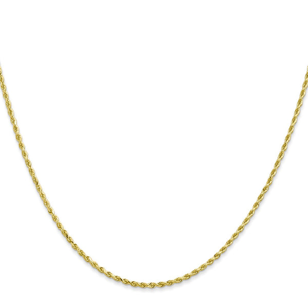 10KT Yellow Gold 22-inch 1.5MM Diamond-cut Lobster Clasp Rope Chain