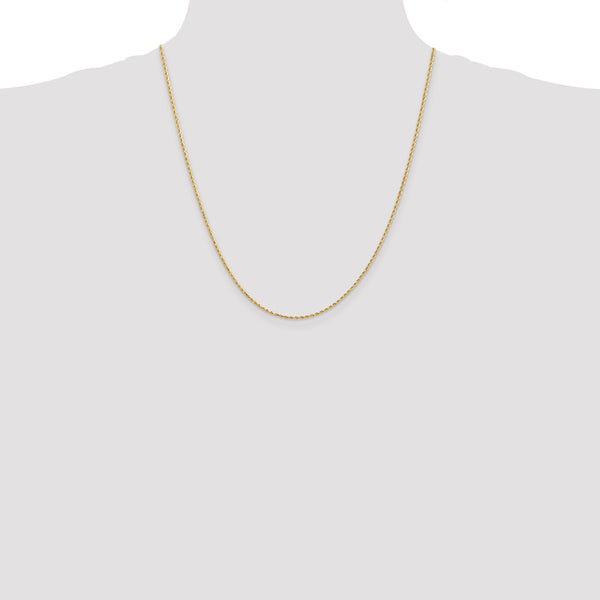 10KT Yellow Gold 22-inch 1.5MM Diamond-cut Lobster Clasp Rope Chain