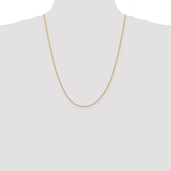 10KT Yellow Gold 24-inch 1.5MM Diamond-cut Lobster Clasp Rope Chain