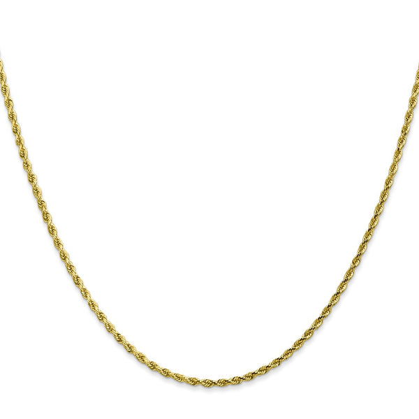 10KT Yellow Gold 20-inch 1.75MM Diamond-cut Lobster Clasp Rope Chain