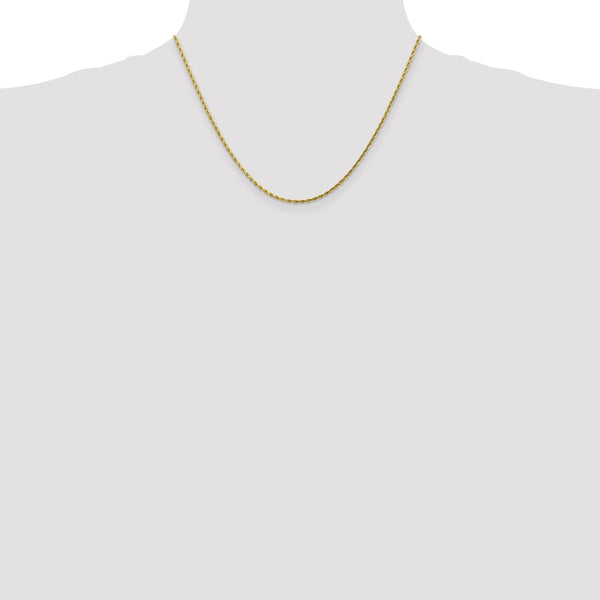 10KT Yellow Gold 18-inch 1.75MM Diamond-cut Lobster Clasp Rope Chain