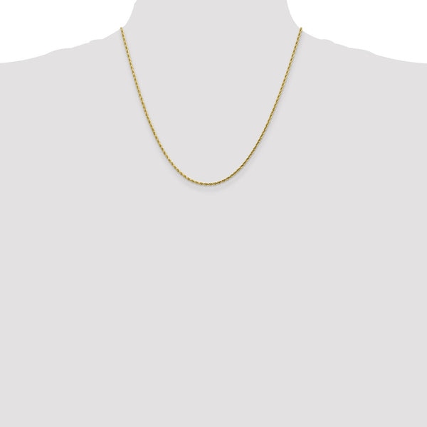 10KT Yellow Gold 20-inch 1.75MM Diamond-cut Lobster Clasp Rope Chain