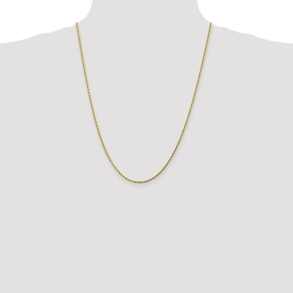 10KT Yellow Gold 24-inch 1.75MM Diamond-cut Lobster Clasp Rope Chain