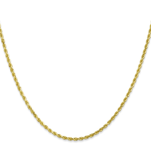 10KT Yellow Gold 18-inch 2.25MM Diamond-cut Lobster Clasp Rope Chain