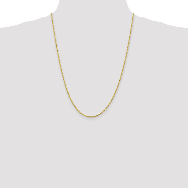 10KT Yellow Gold 24-inch 2.25MM Diamond-cut Lobster Clasp Rope Chain