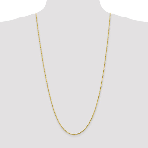 10KT Yellow Gold 30-inch 2.25MM Diamond-cut Lobster Clasp Rope Chain