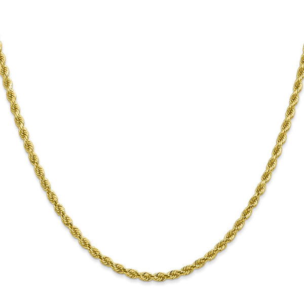 10KT Yellow Gold 24-inch 2.75MM Diamond-cut Lobster Clasp Rope Chain