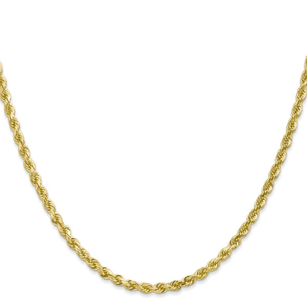 10KT Yellow Gold 22-inch 3.2MM Diamond-cut Lobster Clasp Rope Chain